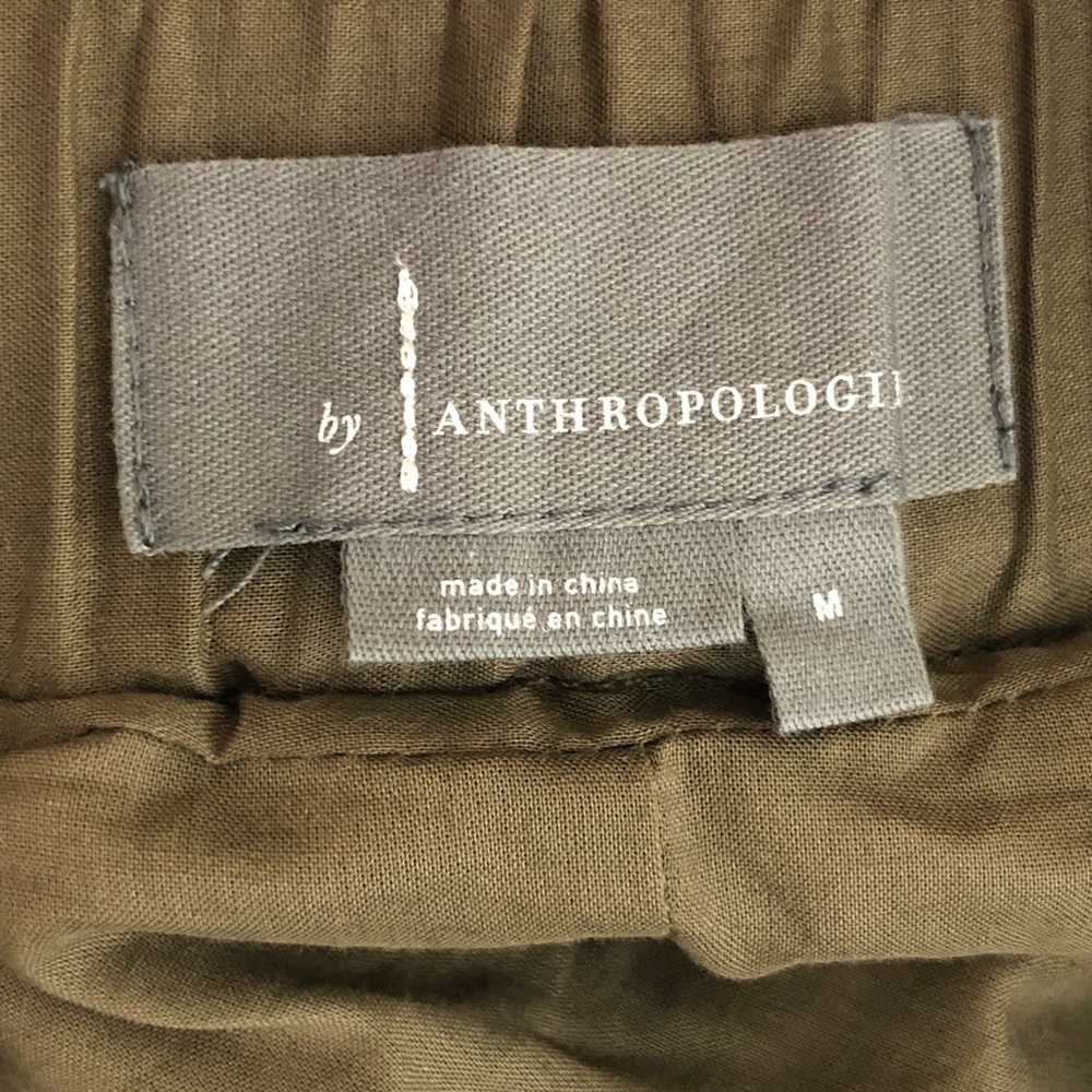 Anthropologie olive green faux, leather pleated skirt - Picture 5 of 11